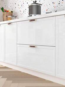 1卷防水大理石纹自粘壁纸，光面防刮自粘壁纸，适用于橱柜包覆、咖啡吧、酒店风格 - 白色 - 查看 5