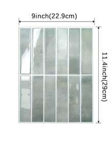 1/10/30/50 Pieces 3D Imitation Handmade Tile Stickers, Self-Adhesive Kitchen Backsplash, Waterproof And Anti-Fouling Self-Adhesive Tiles For Bathroom Kitchen Bar RV, Home Decorations - Mint Green - View 3