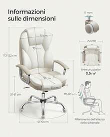 Gaming Chairs - Cream White, Camel Brown - View 3
