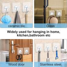 30pcs Strong Adhesive Hooks - No Drill, Traceless Wall Mount For Kitchen & Home Use, Easy Install, Load-Bearing - Transparent - View 4