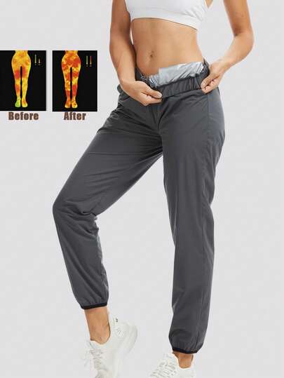 1PC Women Sauna Suit Sweat Shapewear Pants Weight Loss Sauna Trousers For Exercise Fitness Sporty