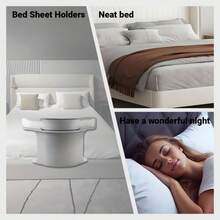4PCS Lock Sheet Holders, Bed Sheet Lock Clips, Sheet Holders Keep Sheets Firm & Tight, Heavy Duty Bed Sheet Holder Corner Fitted Sheet Straps Fit Middle & Small Mattress Size - 灰色 - 查看 10