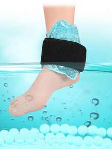 PVC Ankle Protector With Plush Dual-Sided Ice Pack - Adjustable Strap Design, Suitable For Sports Injury Ice Therapy, Wrist, Elbow, Leg Cooling Ice Bag, Reusable Heating/Freezing, Ankle Support Cushion, Medical Grade Gel Ice Pack, Sports Recovery Therapy Ice Pack