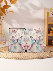 Dreamy Butterfly Pattern Tablet Protective Case, Compatible With IPad 9.7/10.2/10.5/10.9/12.9/Pro 11, 10th Generation, Compatible With Samsung Galaxy Tab S6 Lite 10.4-Inch, Compatible With Kindle Paperwhite 12th Gen 2024, Kindle (11th Generation) 2022 Release, Soft Fall Protection, Smart Stand/Automatic Wake-Up/Sleep