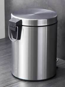 5/8L Stainless Steel Pedal Trash Can, Rectangular Kitchen Trash Can With Durable Plastic Inner Bin, Silver