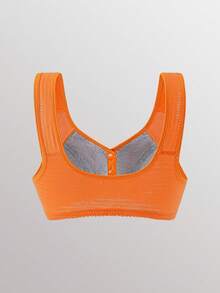 四件套花卉印花前扣式文胸，柔软优雅的无钢圈文胸，女士内衣 - 彩色 - 查看 6