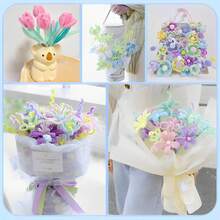 100/200 قطعة من أعواد التنظيف الملونة بألوان الباستيل، 7 ألوان بألوان حلوى الماكرون، أعواد الشينيل للمشاريع الفنية والحرفية، ديكورات زهور DIY