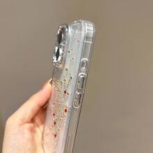 Butterfly 1pc Transparent TPU Anti-Drop Phone Case, Single Electroplated Silver Lens Frame Protective Cover, DIY Rhinestone Bow Pattern Phone Case, Luxury Rhinestone Suitable As Gift For Loved Ones, Compatible With IPhone 16 Pro Max, 15 Plus, 14 Pro, 13, 12 Pro, 11