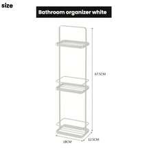 3-Tier Free Standing Bathroom Storage Rack, Modern Minimalist Design With Drainage Holes, Dust-Proof, Ideal For Storing Toiletries - Multicolor - View 7