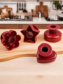 3pcs Large Round Heart Shaped Donut Baking Mold, Baking Tool Imprint Cookie Cutter Plastic Hollow Bread Mold, Multi-Purpose Donut Bread Baking Mold For Home