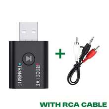 Transmisor y receptor de audio Bluetooth 5.0 con conector de 3.5 mm AUX, RCA, USB - Adaptador inalámbrico estéreo para TV, automóvil, altavoces, auriculares