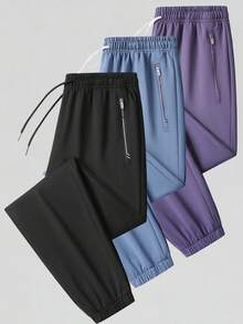 Women's Solid Color Casual Sports Pants, Adjustable Waist Drawstring, Suitable For Outdoor Sports, Daily Wear.