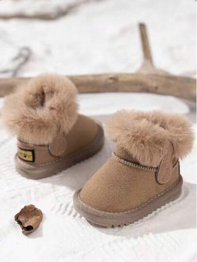 Baby Snow Boots Infant Winter Warm Fur Lined Anti-Slip Sole Toddler First Walker Cold Weather Booties