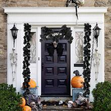 1 pieza Enredadera de hojas de arce artificial - Naranja Rojo, Tela de seda, Adecuado para otoño, Halloween, decoración del hogar para el festival de la cosecha, decoración de mesa, decoración de chimenea, decoración de barandilla de escalera, decoración de marco de puerta