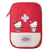 Sanrio 1pc Embroidered Detail Medicine Storage Bag, Outdoor Camping Hiking And Home First Aid Kit, Essential Survival Gear Home And Outdoor (Accessories Not Included) Medicine Bag Medicine Organizer For Travel For Outdoor Portable Travel Essentials First Aid Bag