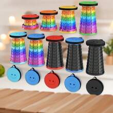 Outdoor Retractable Rainbow Stool Portable Chair Adjustable Rainbow Retractable Stool Fishing, Picnicking, Camping, Sketching, Train Queuing Retractable Folding Rainbow Stool Carefully Selected Outdoor Rainbow Folding Stools, Adjustable Rainbow Telescopic Stools