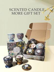 1pc/4pcs Dried Flower Scented Candle In Goblet Jar, Aromatherapy Candles,Natural Floral Scented Candle,Forest Scented Candle,In Tall Glass Jars, Feature Exquisite Patterns And Are Perfect For Decoration And Ornaments. They're Ideal For Aromatherapy And Various Holiday Decorations, Making Them The Perfect Gift For Friends And Family, Christmas Decorations