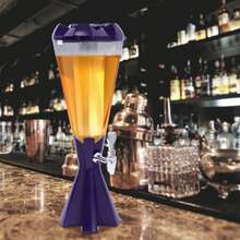 Beer Tower Dispenser, 3L/101 Ounce Drink Beverage Dispenser W Ice Tube - Purple - View 3