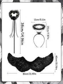 1/2/3pcs Angel Colored Feathers, Personalized Wings, Holiday Adult Photography Props, Cosplay, Suitable For Holiday Performance Costumes, Halloween Holiday Costumes, And Angel Demon Costumes.Christmas Wings. - A - View 8