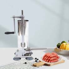 Quiltern 6LBS Commercial Stainless Steel Vertical Manual Sausage Stuffer Maker Machine With 6 Sizes Tubes, Hand Pusher & Suction Cup Base For Home Use, Salami, Bratwurst Making - Silver - View 6
