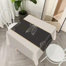 1 Piece Of Rectangular Tablecloth: Nordic-Style Tablecloth With Minimalist Linear Leaf Patterns, Made Of Polyester Fabric. It Is A Light-Luxury Table Decorative Cloth, An Ideal Choice For Home Textile Table Decoration. Washable And Reusable. Suitable For Daily Dining Rooms, Living Rooms And Theme Parties, And Can Be Used Indoors And Outdoors.