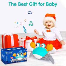 Crawling Crab Baby Toys, Magical Creature Toys, Baby Sensory Prone Toys 3 4 5 6 7 8 9 10 11 12-Year-Old Boys And Girls Learning To Crawl, 3-6 6-12 Years Old Toddlers Learning To Walk, Suitable For Children Over 36 Months Old - Blue-green - View 5