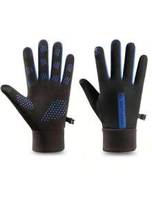 1 Pair Unisex Winter Waterproof Bicycle Gloves Outdoor Sports Skiing Running Motorcycle Touch Screen Wool Warm Anti-Slip Full-Finger Gloves - Multicolor - View 7