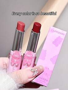 Cappuvini Moisturizing & Hydrating Mirror Gloss Plump Lip Tint, Natural Color, Bear-Shaped Solid Lip Balm, Long-Lasting & Transfer-Resistant, Versatile Lipstick - Nhiều màu - Xem 3