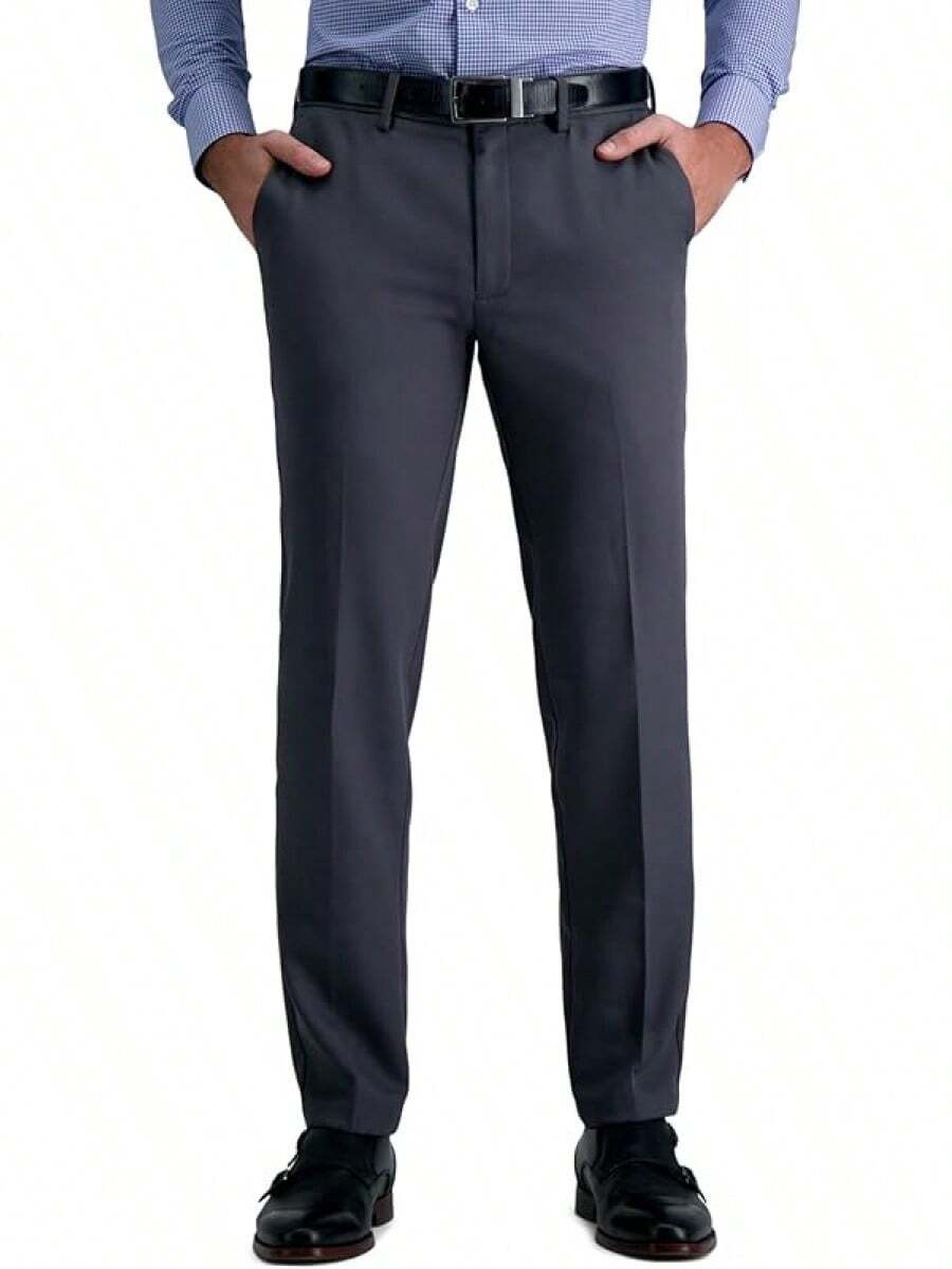 Men's Slim Fit Stretch Premium Gabardine Dress Pant-20256688 - Lead - View 1