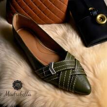 Women Flats - 軍綠色 - 查看 2