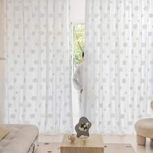 1 pièce Jolie Rideau Transparent Blanc Brodé de Nuages, Convient pour la Chambre à Coucher, le Salon, la Chambre d'Enfant, le Bureau, la Décoration de la Maison