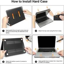 2pcs Compatible With MacBookAirPro Plastic Hard Shell Transparent Crystal Protective Case