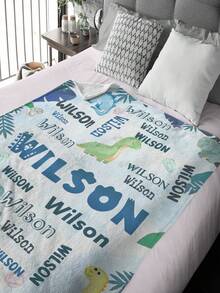 1pc Customized Personalized Blanket, Text Blanket, DIY Blanket, Patterned Blanket, Memorial Blanket. Tapestry, Photo Portrait Blanket Design, Suitable For Girls, Boys, Adults, Valentine's Day, Lightweight, Baby Blanket, Personalized Blanket, Personalized Photo Blanket, Personalized Throw Blanket, Personalized Baby Blanket, Newborn Blanket, Suitable For Mother's Day, Birthday, Children's Day, Father's Day, Halloween, Christmas