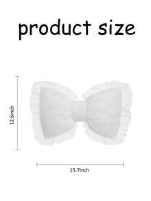 1 pernă decorativă în formă de fundă, pernă cu fundă din dantelă roz, pernă de canapea cu design drăguț și fundă, potrivită pentru decorarea zilnică, Halloween, Crăciun