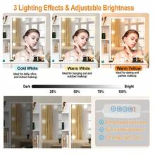 6 Drawers Vanity Set W/ Lighted Sliding Mirror And Stool Bedroom Dressing Table - Perfect For Organizing Makeup, Skincare, Elegant Vanity|Decorative Vanity, Vanity Furniture, Compact For Small Space, Bedroom Decor Gift, Perfect Gift For Women Girls , Gifts Suitable For Christmas And Halloween - 白色 - 查看 9
