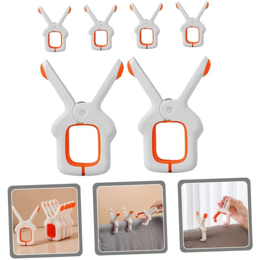 重型塑料衣夹，适用于在游轮、庭院、泳池度假时固定沙滩椅、毛巾、毯子、窗帘、防风衣，或日常晾晒衣物、毯子、鞋子、玩具。 - 彩色 - 查看 1