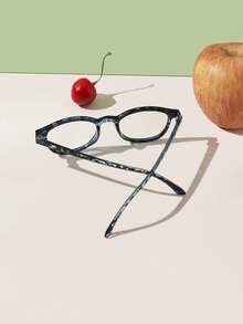 1 pieza Gafas cuadradas de marco de acrílico para adolescentes de 14 a 16 años, con estampado de leopardo bohemio de moda, sin receta, perfectas para uso diario y accesorios de viaje