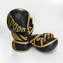 Guantes de boxeo de media mano - Guantes de entrenamiento profesionales, guantes de kickboxing con diseño ajustable y transpirable, mejoran el agarre y la comodidad, guantes de boxeo de media mano, equipo de deportes de combate, diseño deportivo de moda, equipo deportivo duradero