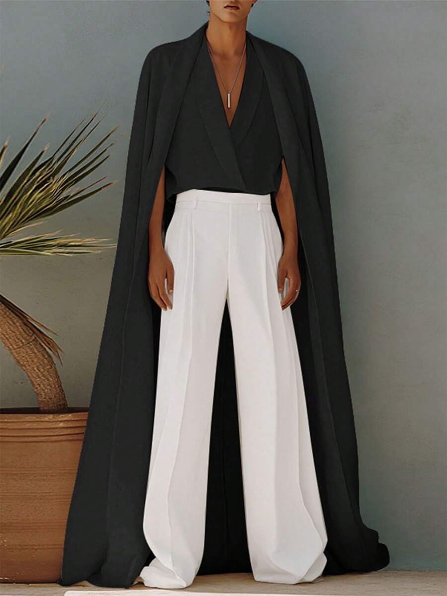 INCERUN Fashion Mens V-Neck Cloak Sleeve Solid Blouse Casual Party Long Shirt Tops