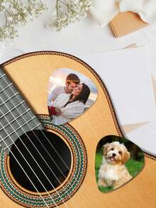 1pc Customized Guitar Pick, Personalized Photo & Text Logo Guitar Pick, ABS Shape Stable & Durable, Heart & Large Triangle Guitar Pick, Suitable For Electric Guitar, Bass & Acoustic Guitar - Multicolor - View 4