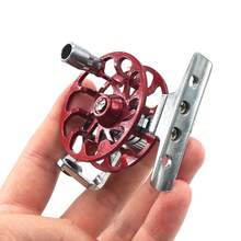 1 pieza Carrete de pesca todo de metal - Acabado rojo de 110g, Bobina de 54mm para una liberación suave de la línea, Diseño duradero ideal para pesca de agua dulce, pesca con cebo y pesca de hielo, Equipo de pesca, Accesorios de pesca