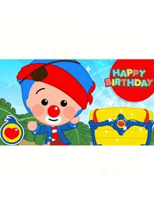 Cartoon Plim Party Decoration  Cute Pig Rainbow Custom Vinyl Background Banner Photo Studio Props - 白色2 - 查看 1