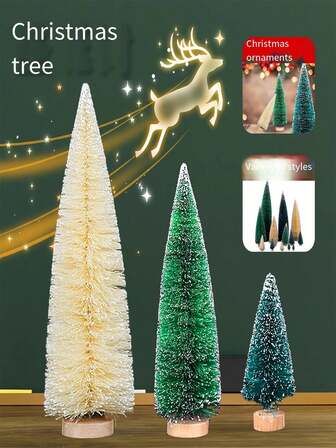 1 st ny flerstorlek sisal siden liten julgransprydnad juldekoration doppad i vit mini julgransfönsterdekoration