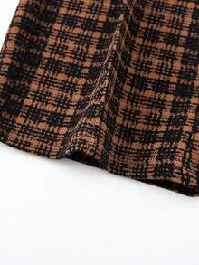 EARO 女式宽松束腰优雅百搭蚂蚁布裤 - 咖啡棕 - 查看 4