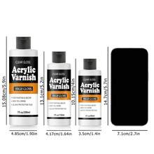Acrylic Varnish Set - Water-Based Sealant, Super Glossy, UV Resistant, Anti-Cracking, Suitable For Wood, Clay, Painting, Metal, Plastic, Leather And Textile Arts And Crafts - White - View 10