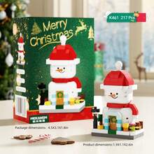 [Christmas Gift] Mini Building Block Set - Santa Claus, Snowman Figurines With Candy House, Children's Educational DIY Toys, Holiday Decor, Christmas Stocking Stuffers (Gift Box) - Multicolor - View 6