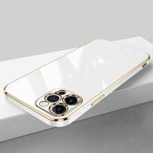 Crystal Covers Luxury Case With Gold Edge For Apple - 白色 - 查看 1