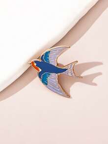 1/6 件新款小鸟麻雀合金胸针，老鹰燕子衣服包包装饰徽章，可爱动物鸟金属徽章，时尚休闲欧美风格胸针，适合女性万圣节圣诞节礼物 - 彩色 - 查看 10