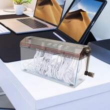 Portable A4 /A6 Paper Hand Electric Shredder Manual Straight Cut Home Office - Black - View 4