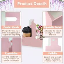 2 Cup Drink With Handle, 8 Pcs Brown Cardboard Cup Holders, Disposable Cup Carriers Drinks Coffee Or Food Delivery, Take Out Cup Carriers Brown, 8 Pcs